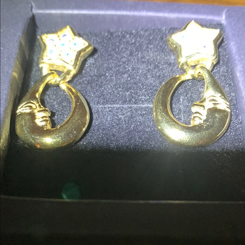 Vintage Kirk's Folly Moon & Star Earrings